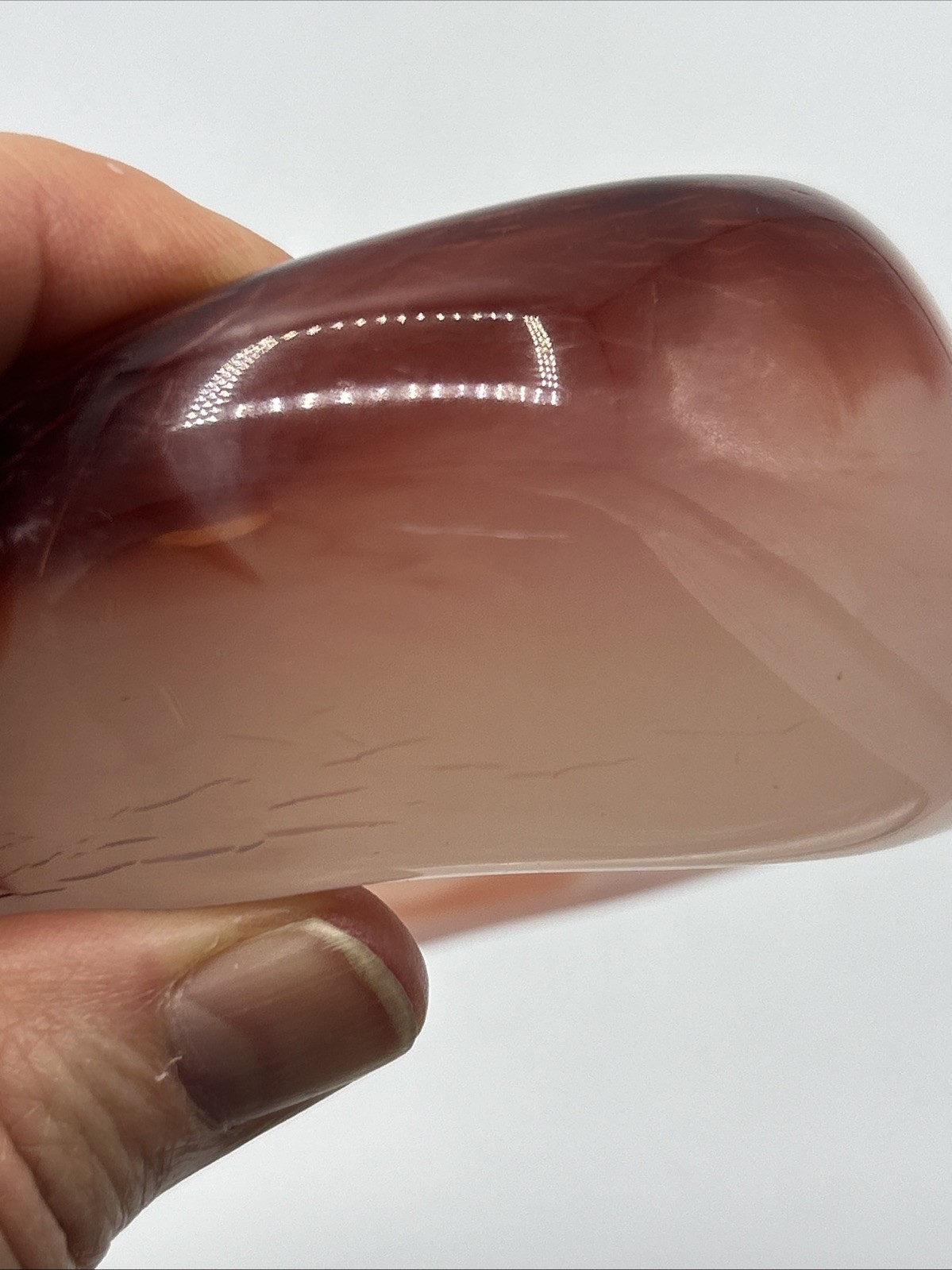 Vtg Lucite Plastic Redish Brown Chunky Bangle Bracelte inside 8″