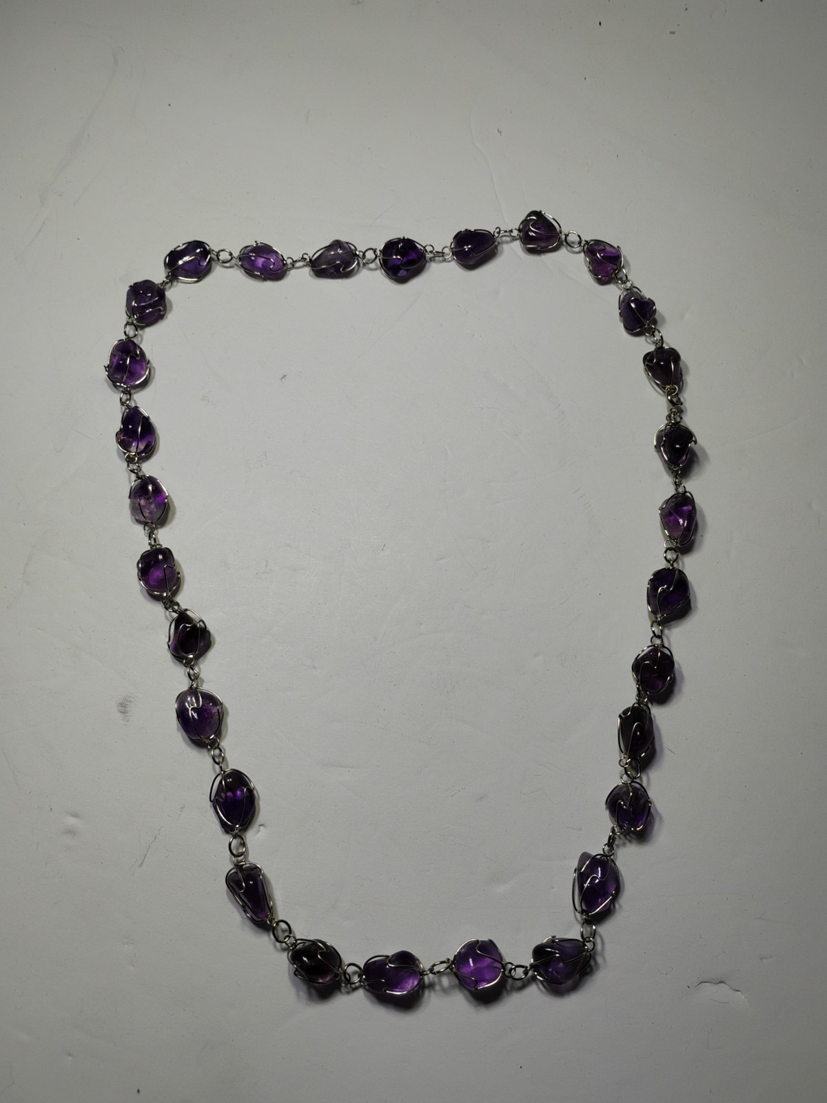 Amethyst Stone 26″Natural Polished No Clasp