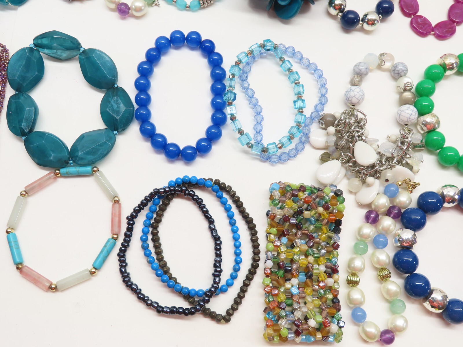 Vintage Stretch Beaded Bracelet Lot Bracelets Jewelry Awesome Seed Beads + D2526