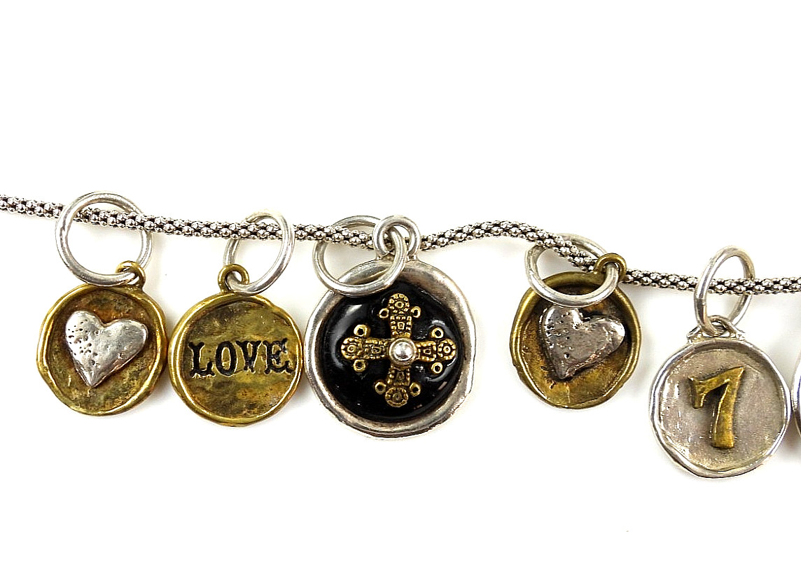 Waxing Poetic 925 Sterling Silver Popcorn Chain Necklace Charms Pendant Jewelry