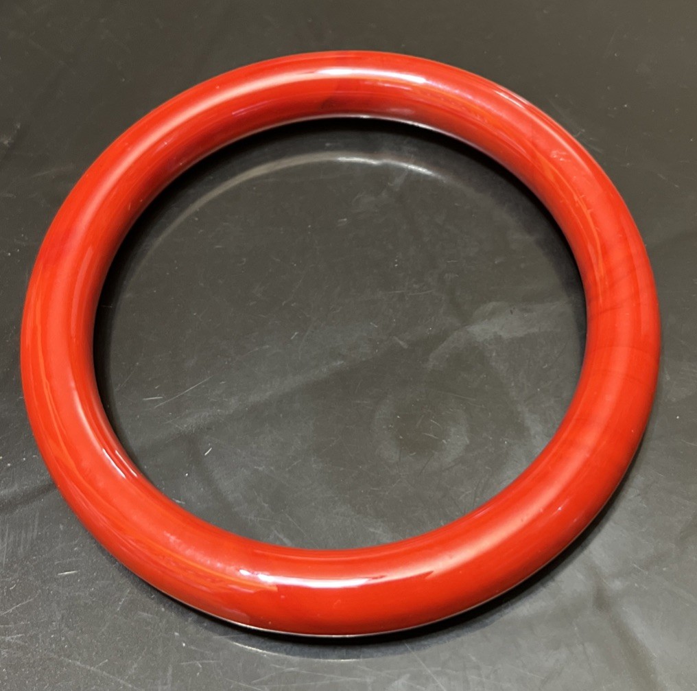 Vintage Iridescent Cherry Red Glass Bangle Bracelet 22cm Or 8.67” Large