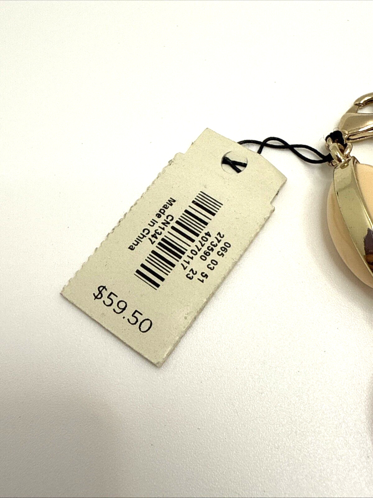 NWT TALBOTS Statement Necklace Peach Orange Tan Gold Tone Links 36-38″ Long NOS