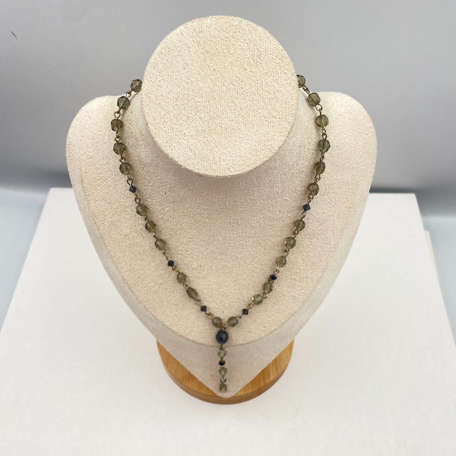 Vintage 90s Glass Beaded Y-Necklace Statement Women’s Classic Fashion Jewelry