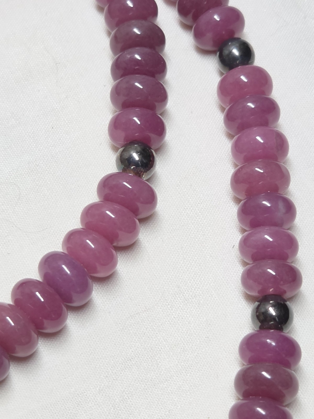 Jay King Amethyst Bead Necklace Sterling Caps