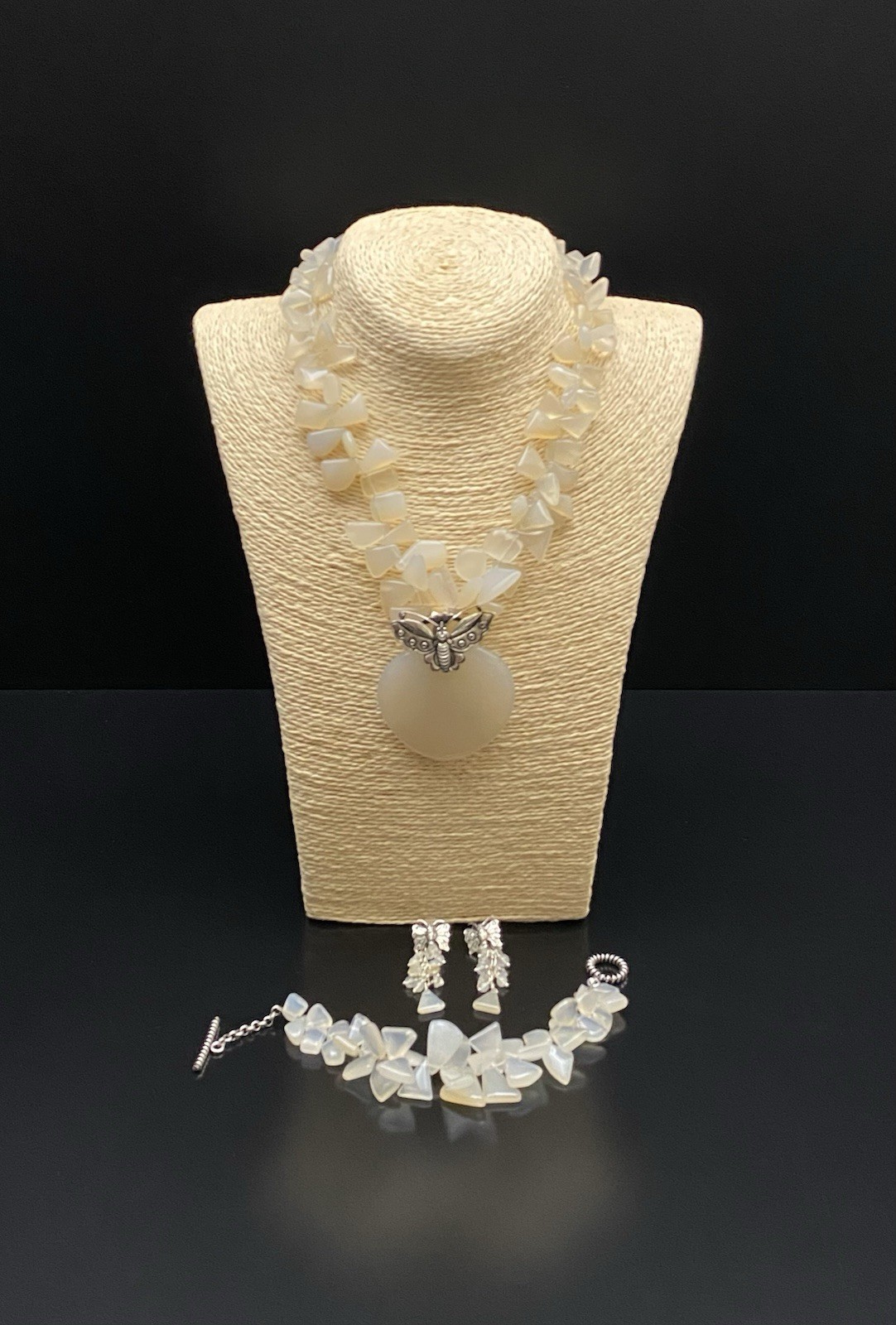 Amy Kahn Russel Signed AKA Sterling Silver Pendant Bracelet Earring Necklace Set