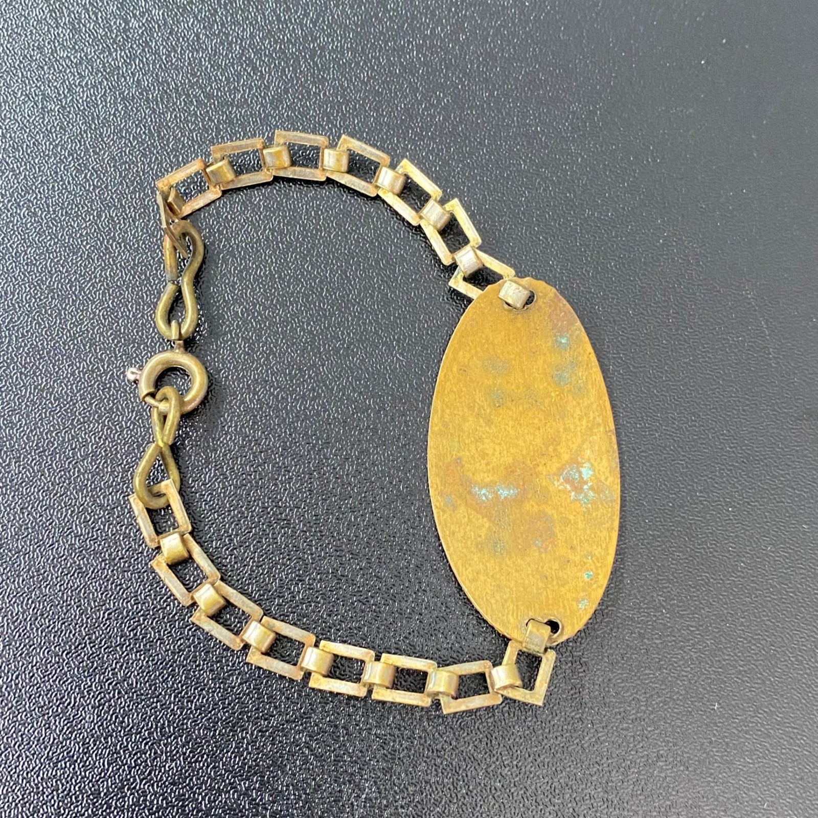 Womens Bracelet 6.5 Copper Tone Lord’s Prayer Plaque Vintage Religious Brass