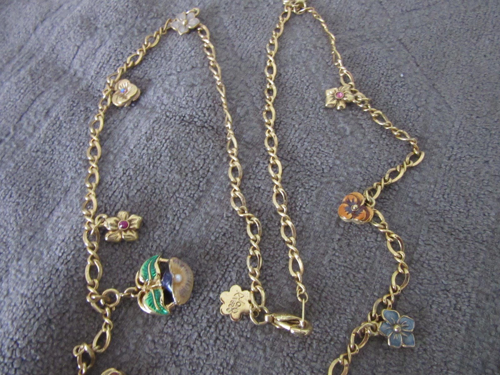 VTG Joan Rivers Victorian Language of Flowers Pansy Charm Locket Necklace EUC