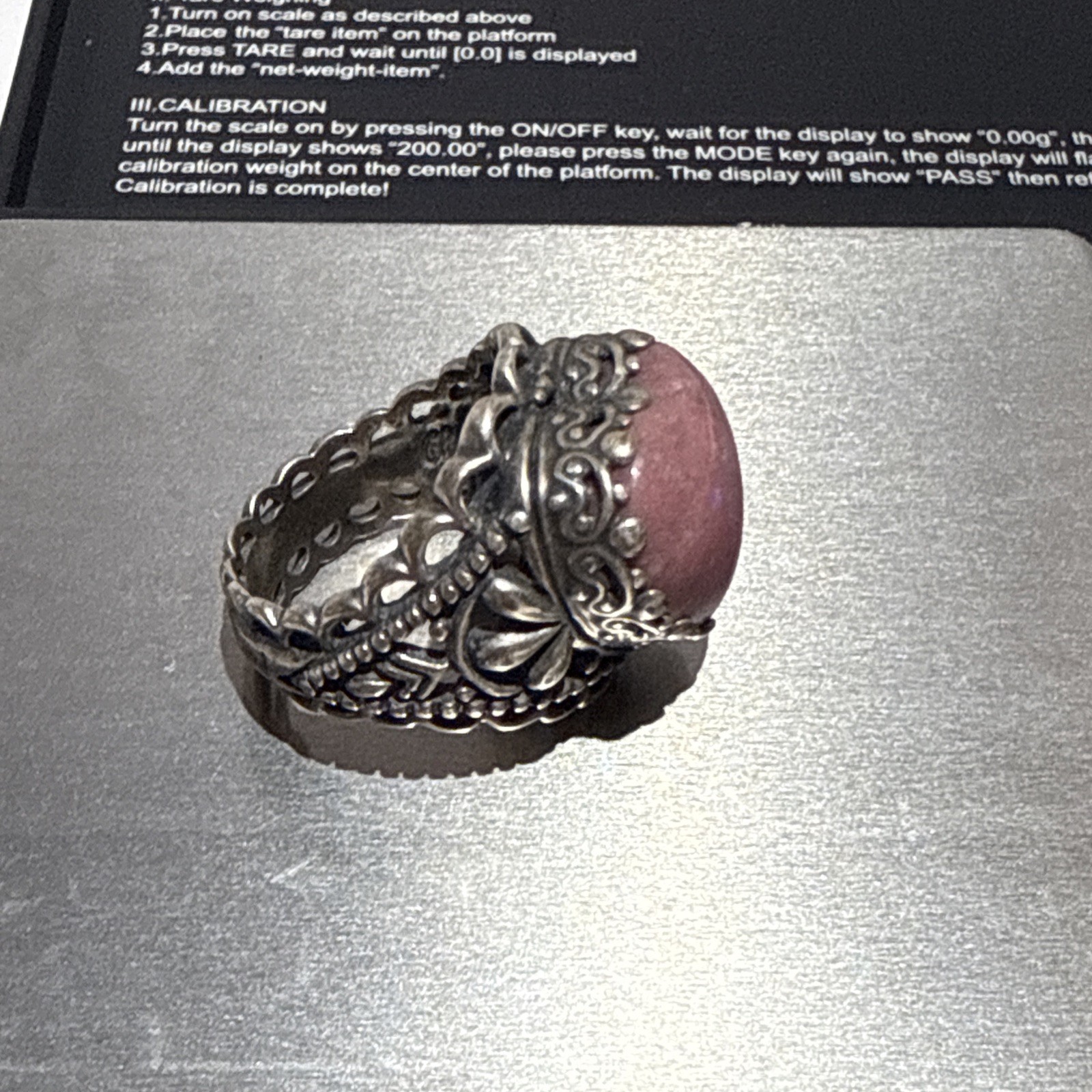 Carolyn Pollack Heart Ring Pink Rhodonite Te Amo Size 6 Sterling Silver 925