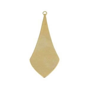 1 Loop Raw Brass Long Flat Pointed Pendant 39x17mm (6)