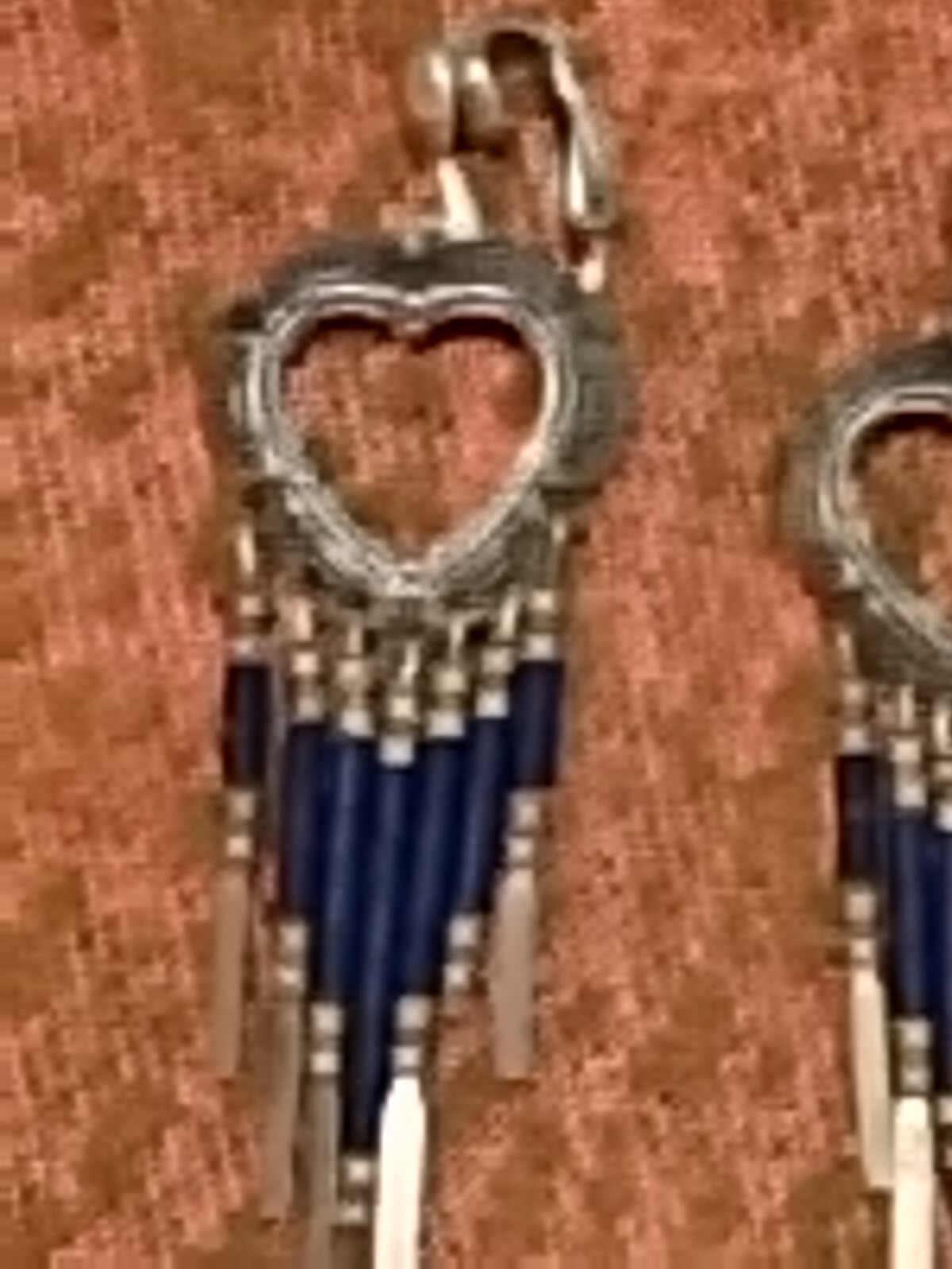 Gift Vintage Clipon Silver Western Heart Earrings *See Description*