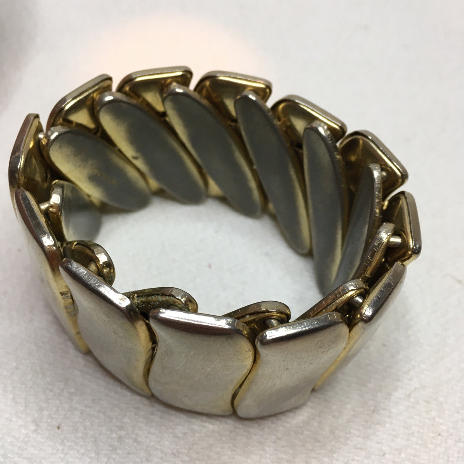 Vintage Large Made In Japan Expanding Link Goldtone Costume Cuff Bracelet