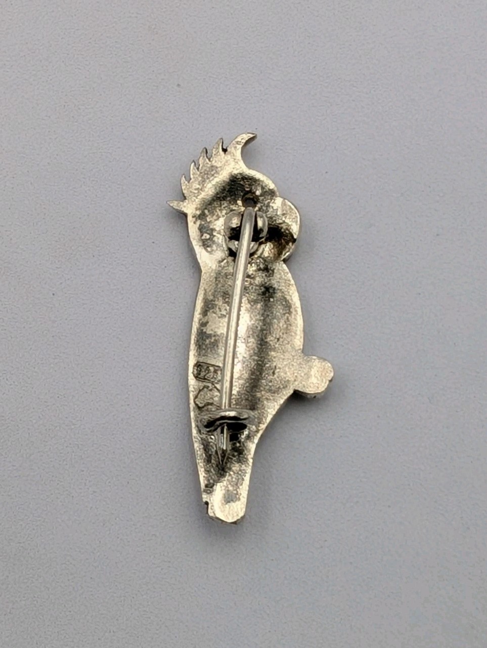 Vtg Australia Sterling Silver Cockatoo Parrot Brooch Pin 925 Map Mark C-Clasp