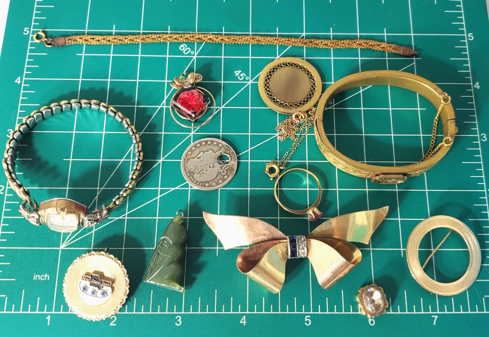 Victorian Edwardian 2 Deco Gold Filled Wear Repair Craft Scrap Jewelry Lot 11 Pc