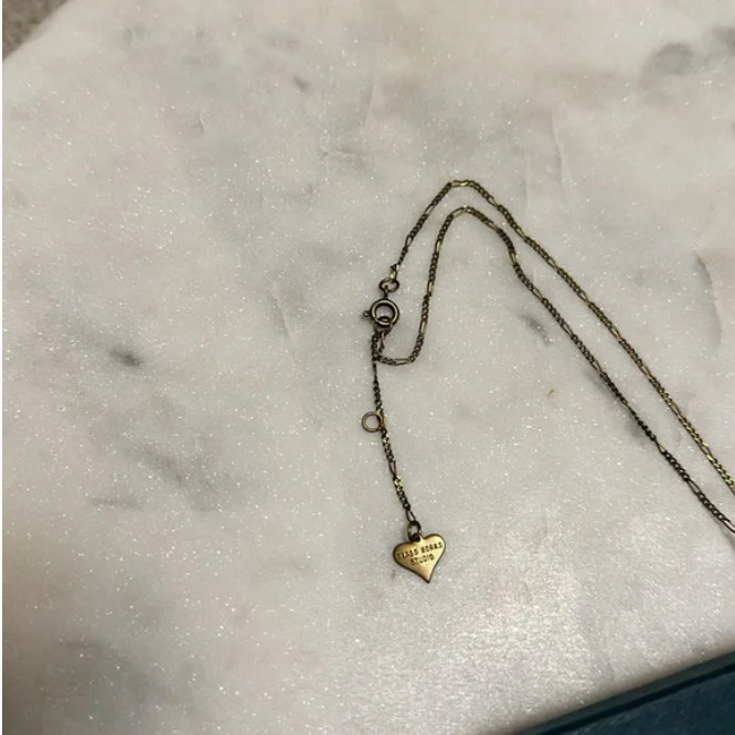 Vintage Glass Works Studio Charm Necklace w/Heart Pendant! Great cond!