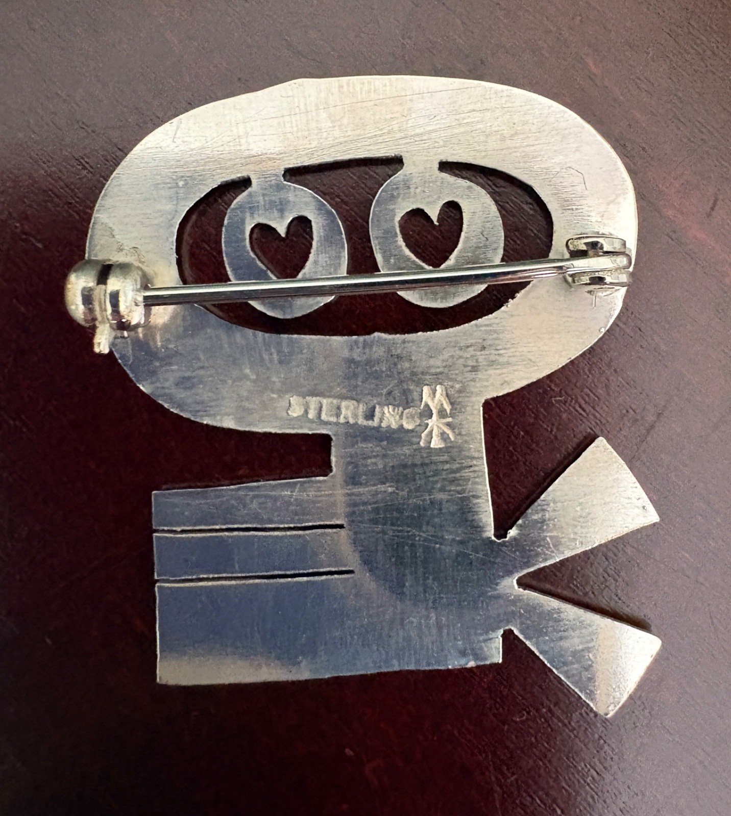 MIK Stousland Sterling Silver Sitting Person Figural Brooch/Pin #M246
