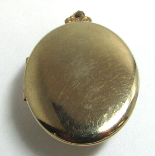 Vintage Art Deco Unmarked Gold Filled Oval Purple Stone Locket Pendant