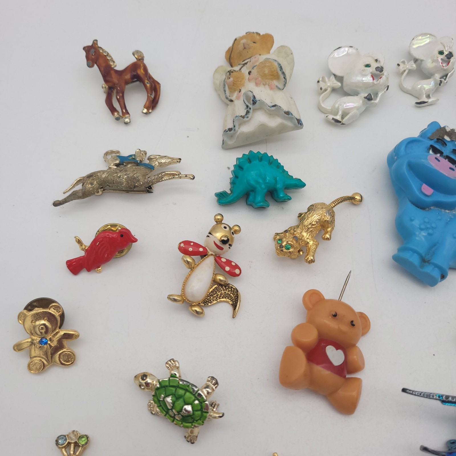 Animals Bears Horses Lapel Pin Brooch Mix Lot – Fashion Jewelry Some Vtg Lizards
