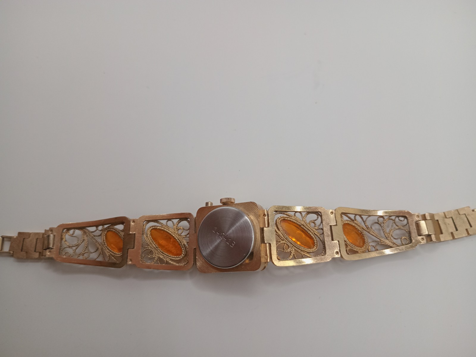 Vintage Watch Soviet “Chaika” with AMBER bracelet filigree FULLY FUNCTIONAL 17J