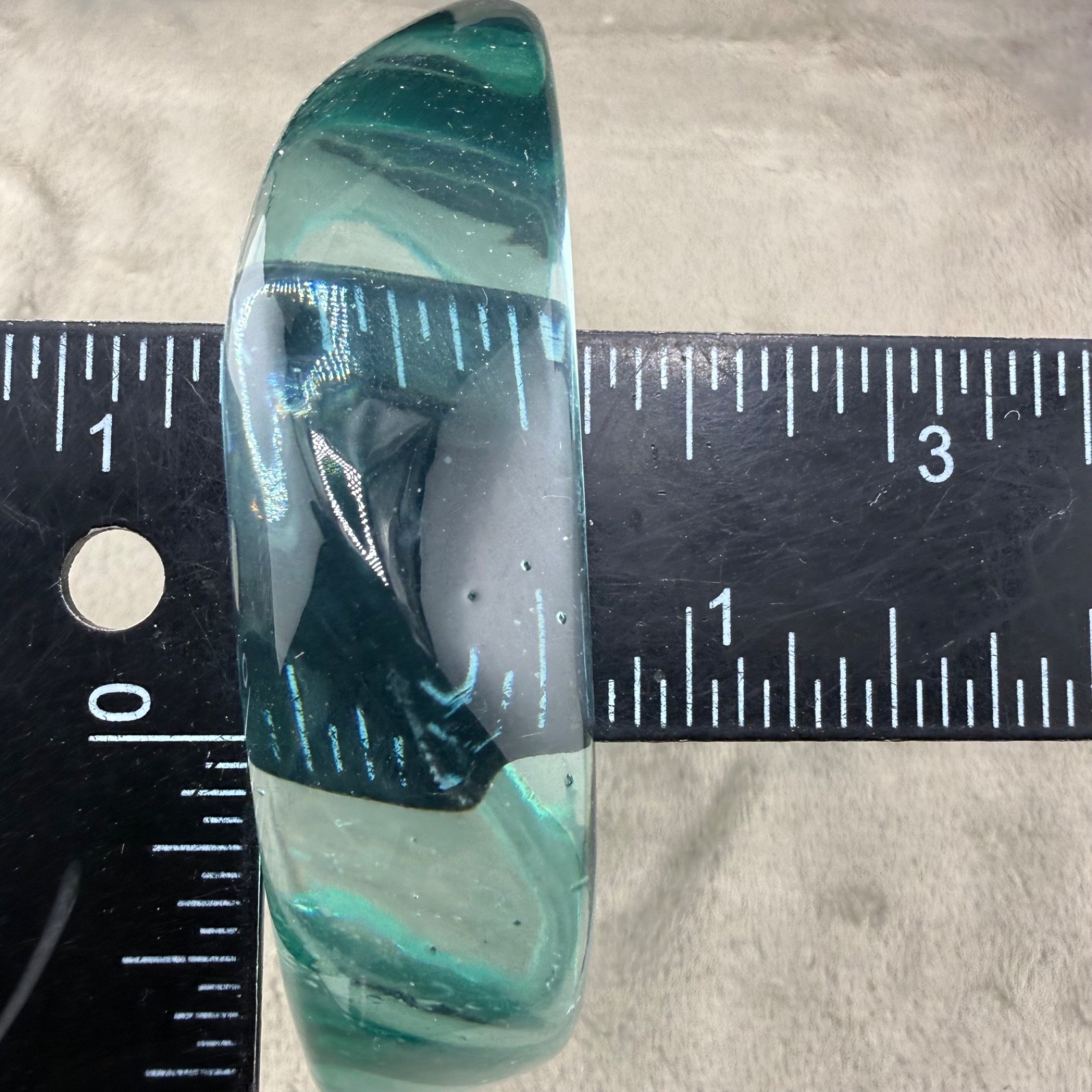 Vintage Aqua Acrylic Bangle Bracelet 8.5”