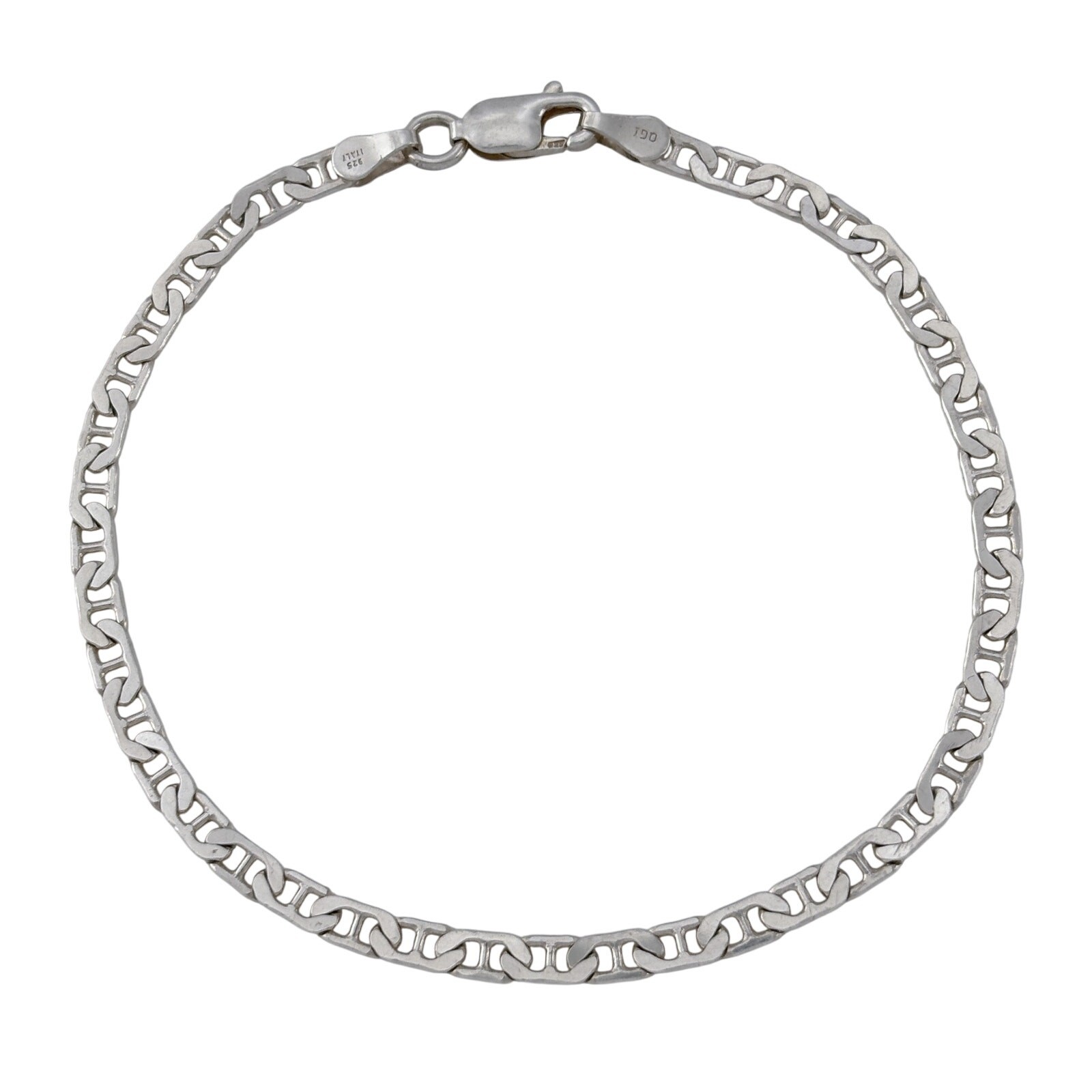 Vintage Sterling Silver 925 Italian Anchor Chain Bracelet 7″