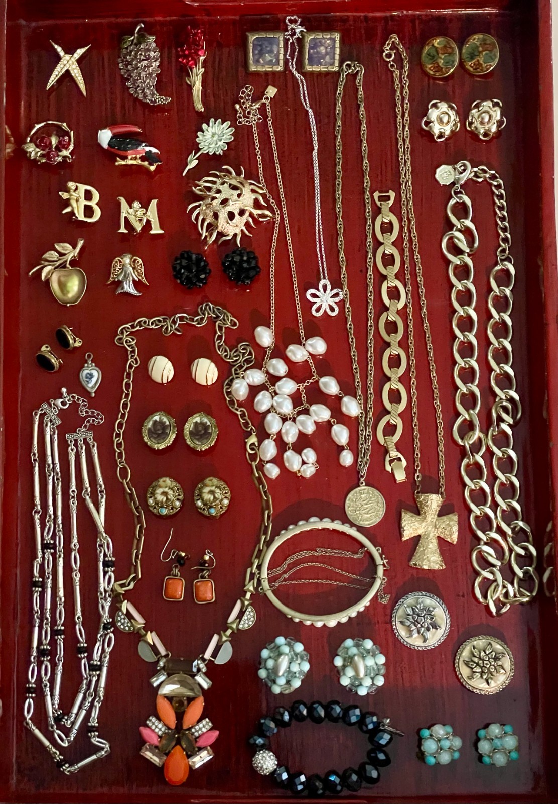 50 pc Vintage Mod Jewelry Lot Monet Sarah Cov Chicos Giovanni W Germany Signed