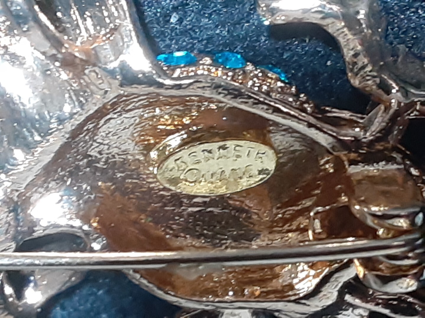 Kenneth Lane Brooch Koi Fish With Rhinestones Signed Jewelry