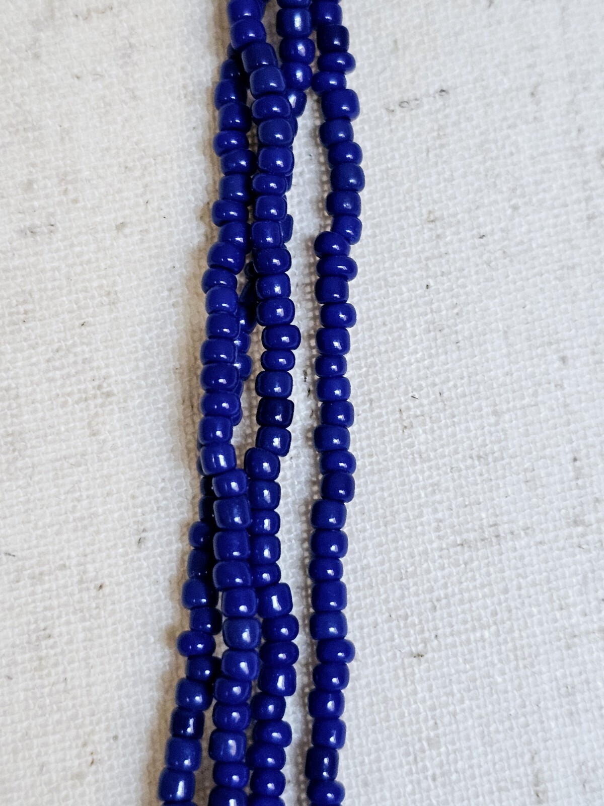 Vintage Glass Beaded Tassel Necklace Blue Native Boho Sodalite Southwestern