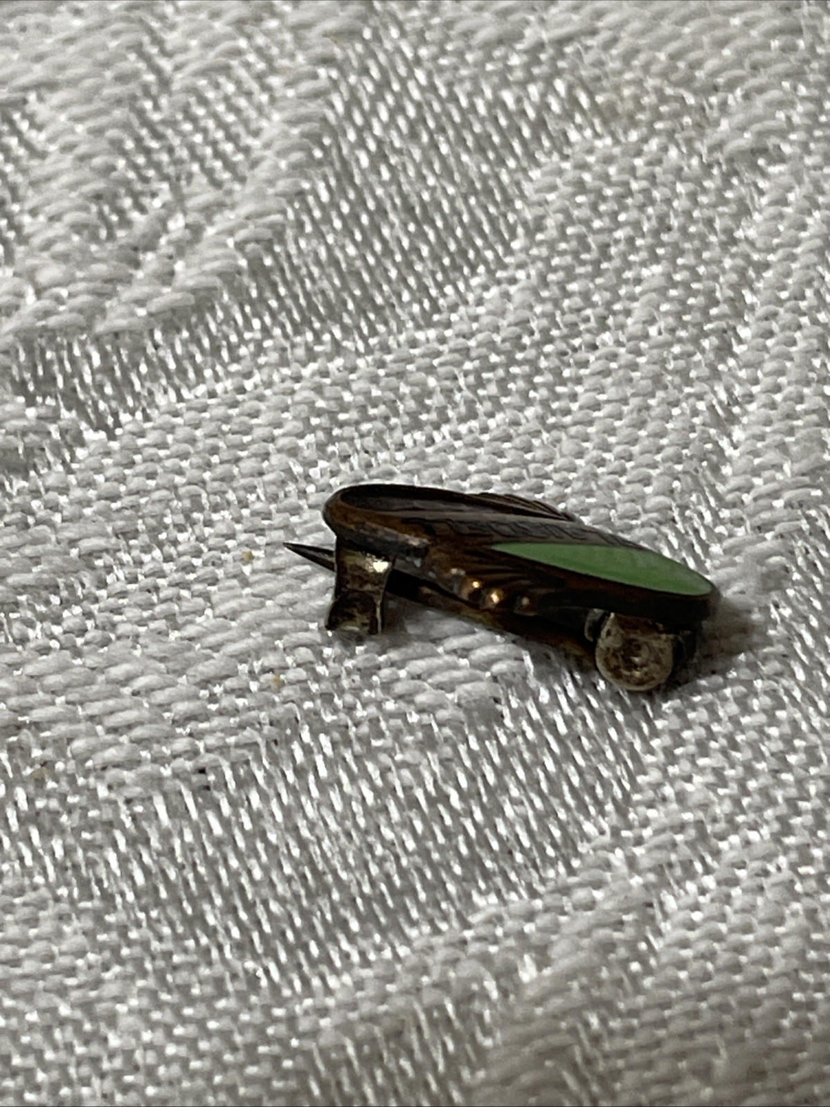 Antique Blaisdell Lapel Pin Copper & Enamel Finish Art Nouveau Design