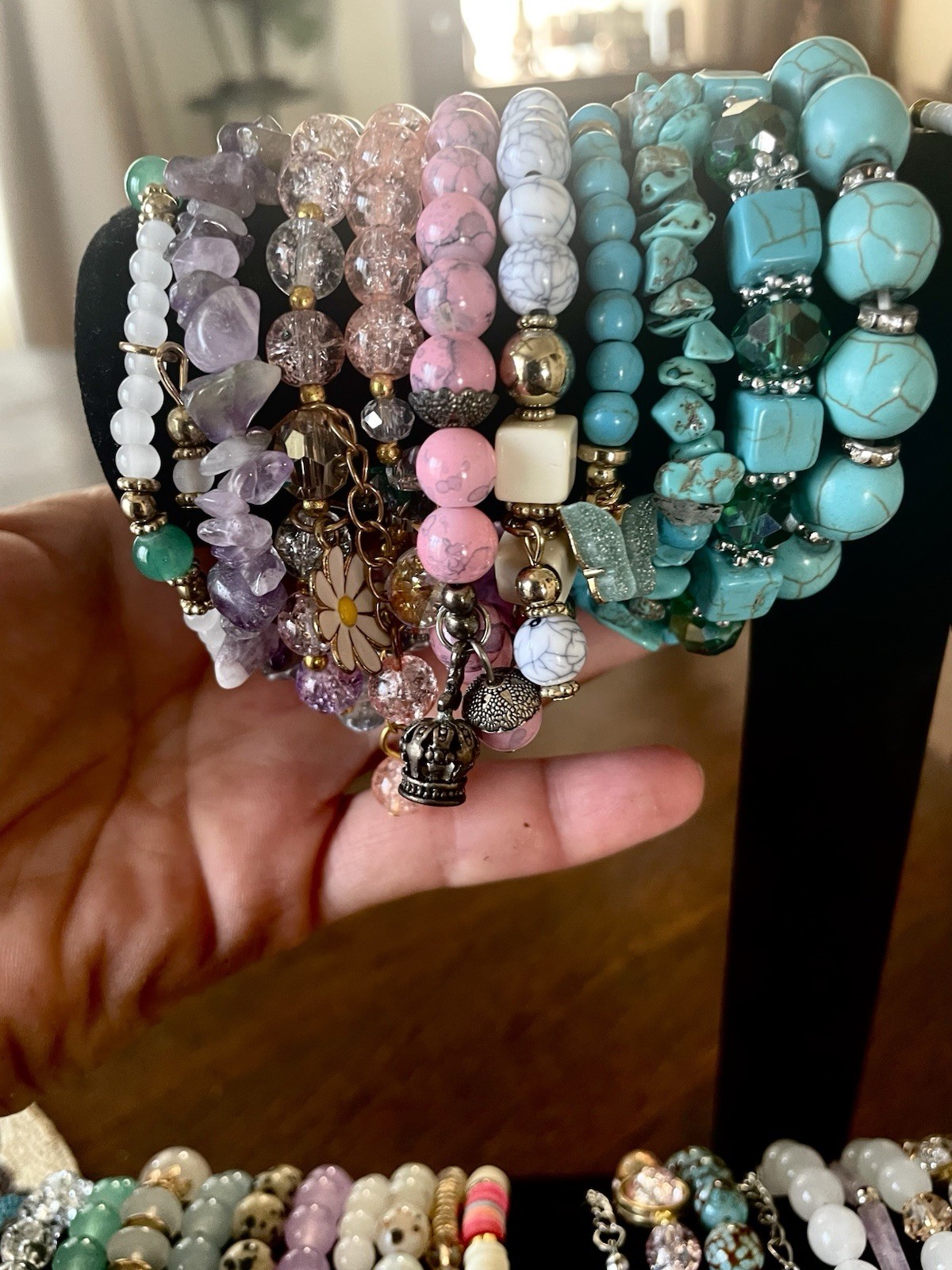 40 Trendy Bohemian Bracelet Mixed Lot Retro Vintage Crystal Healing