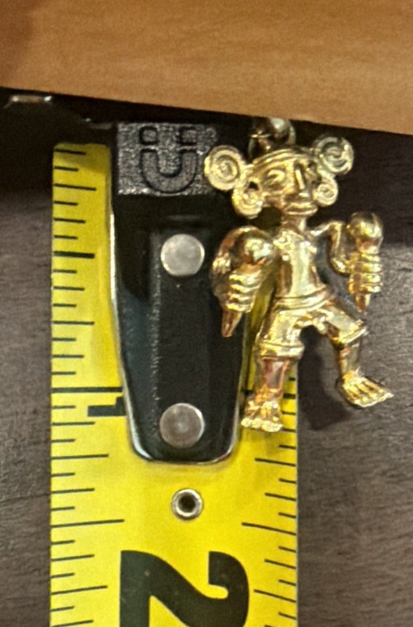 Vintage Alva Museum Replicas Aztec Playing The Maracas Pendant Gold Plated