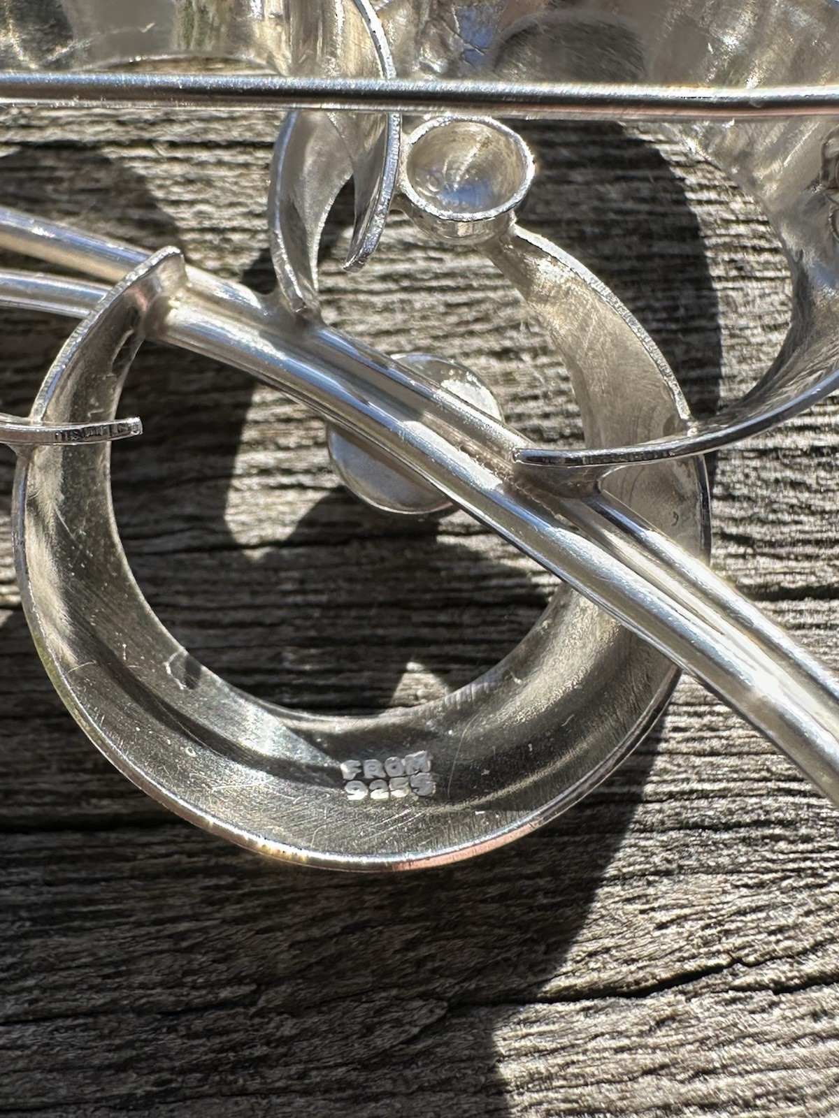 N.E From Vintage Denmark 925S Sterling Silver Modernist brooch