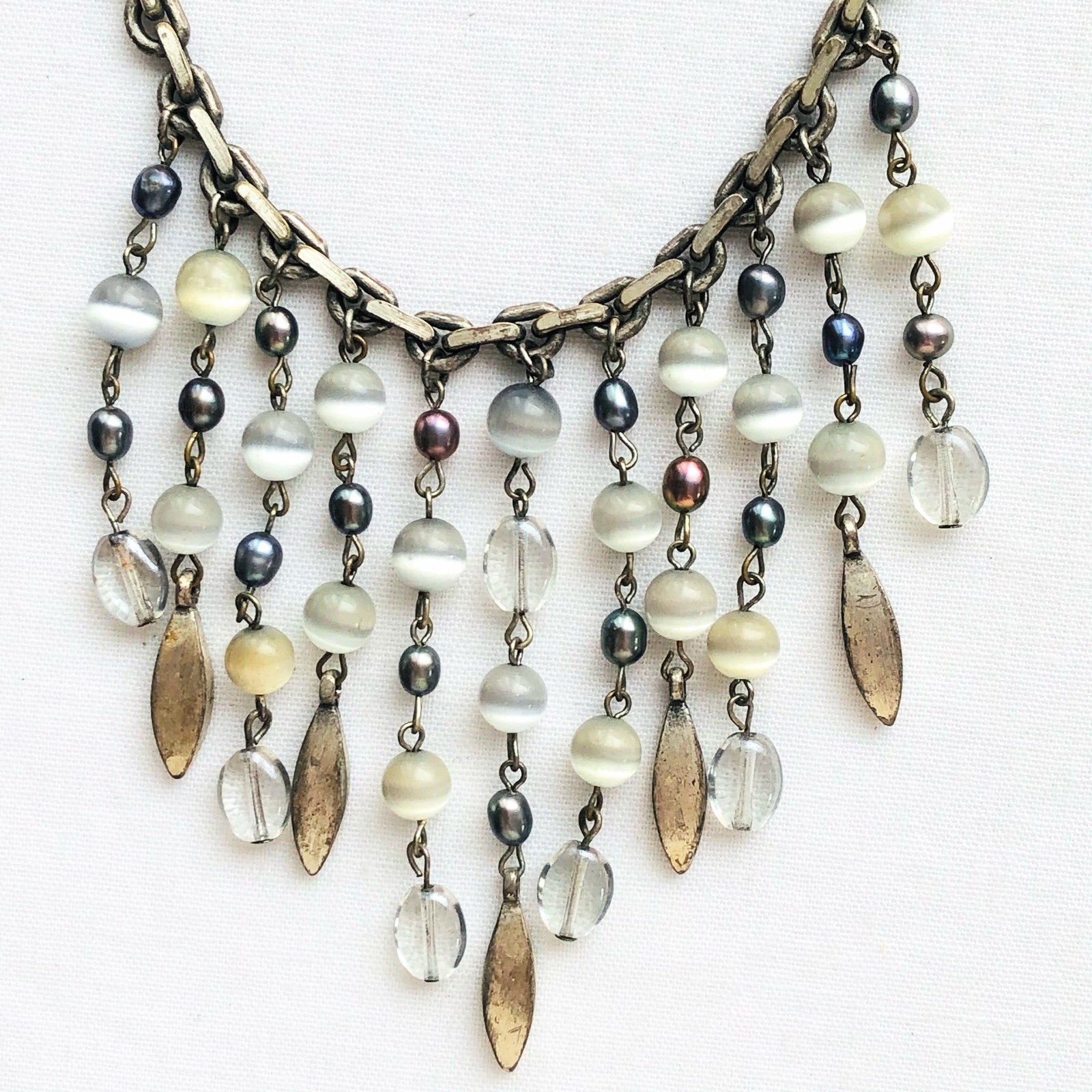 Layered Fringe Y Drop Necklaces Bold Boho Southwestern Style Signed Jewelry