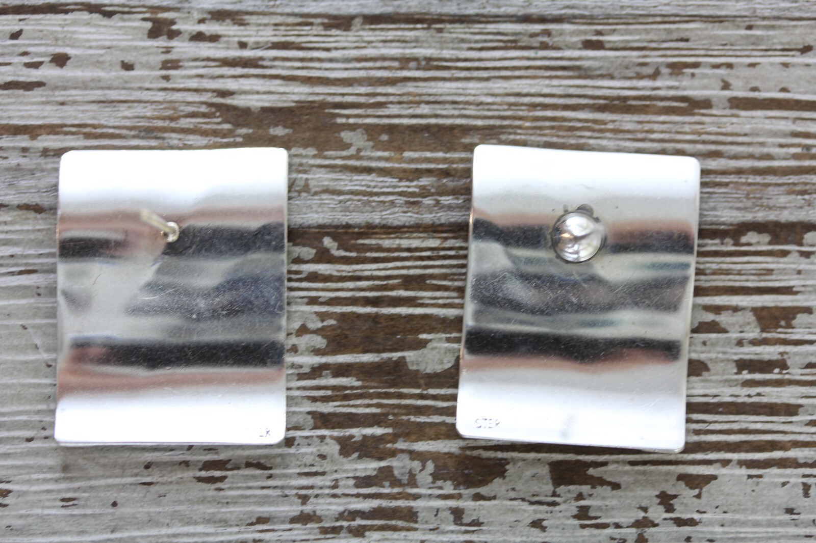 VINTAGE WAVY STERLING SILVER DANGLE DROP EARRINGS 925 PRETTY DESIGNER CLASSIC