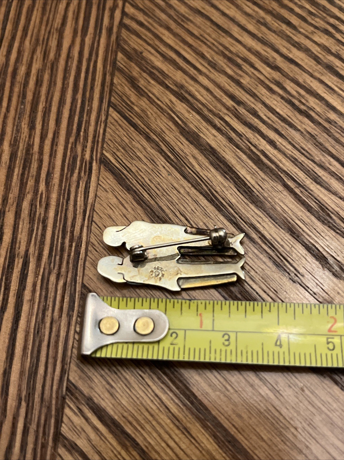Far Fetched Women Holding Hands Sisters Mixed Metal Sterling Silver VTG Pin