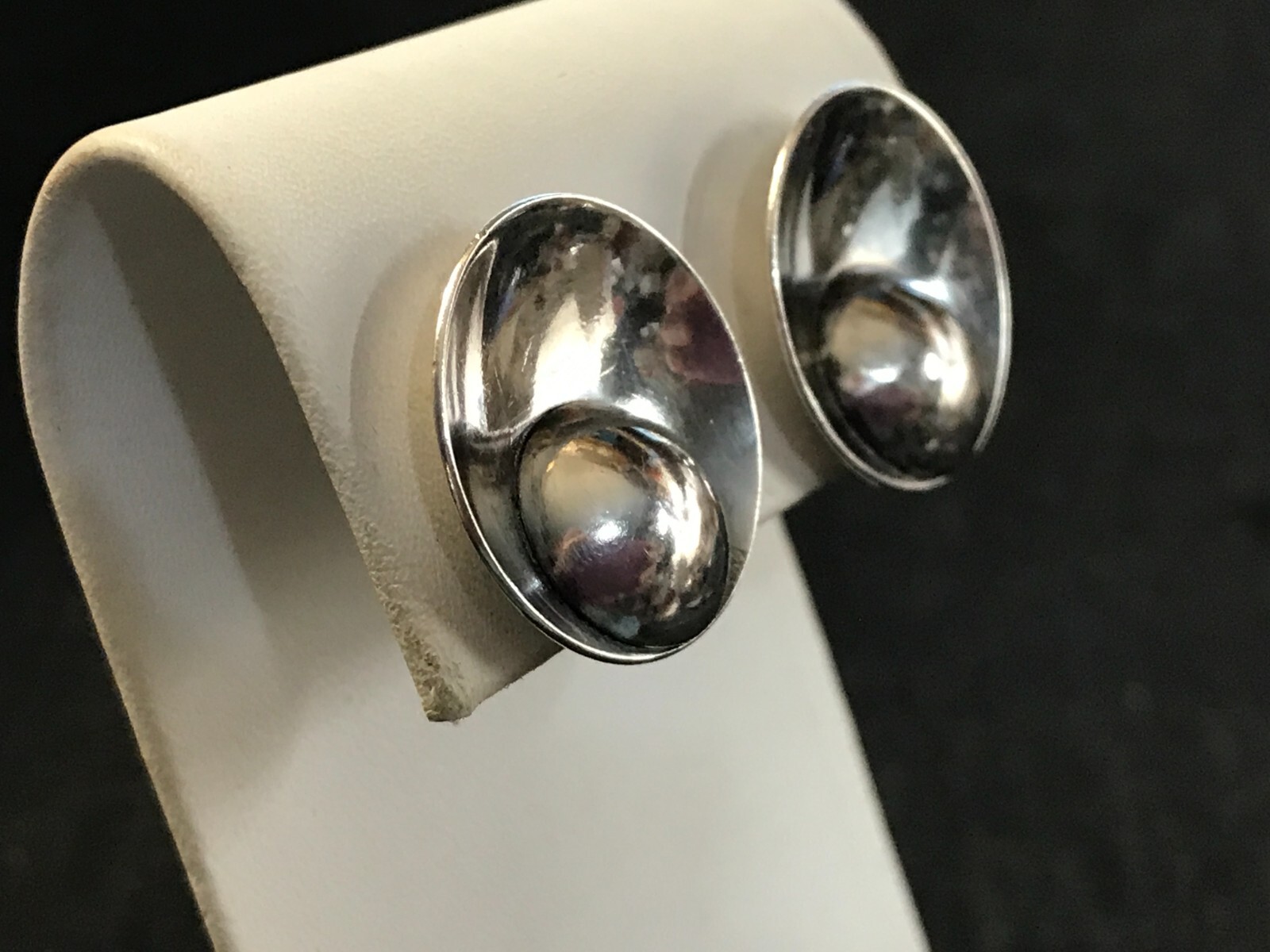 Sterling Silver Modernist Designer N E FROM Screw Back Earrings ~ Denmark