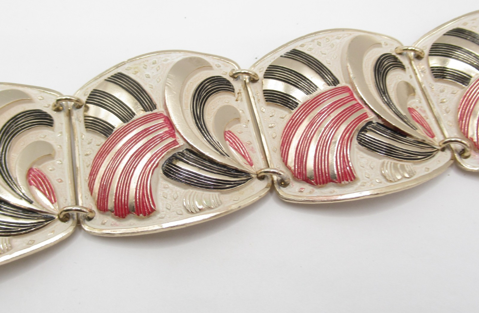 Panel Bracelet Thin Eloxal Aluminum Pink Red Silver Wide Germany