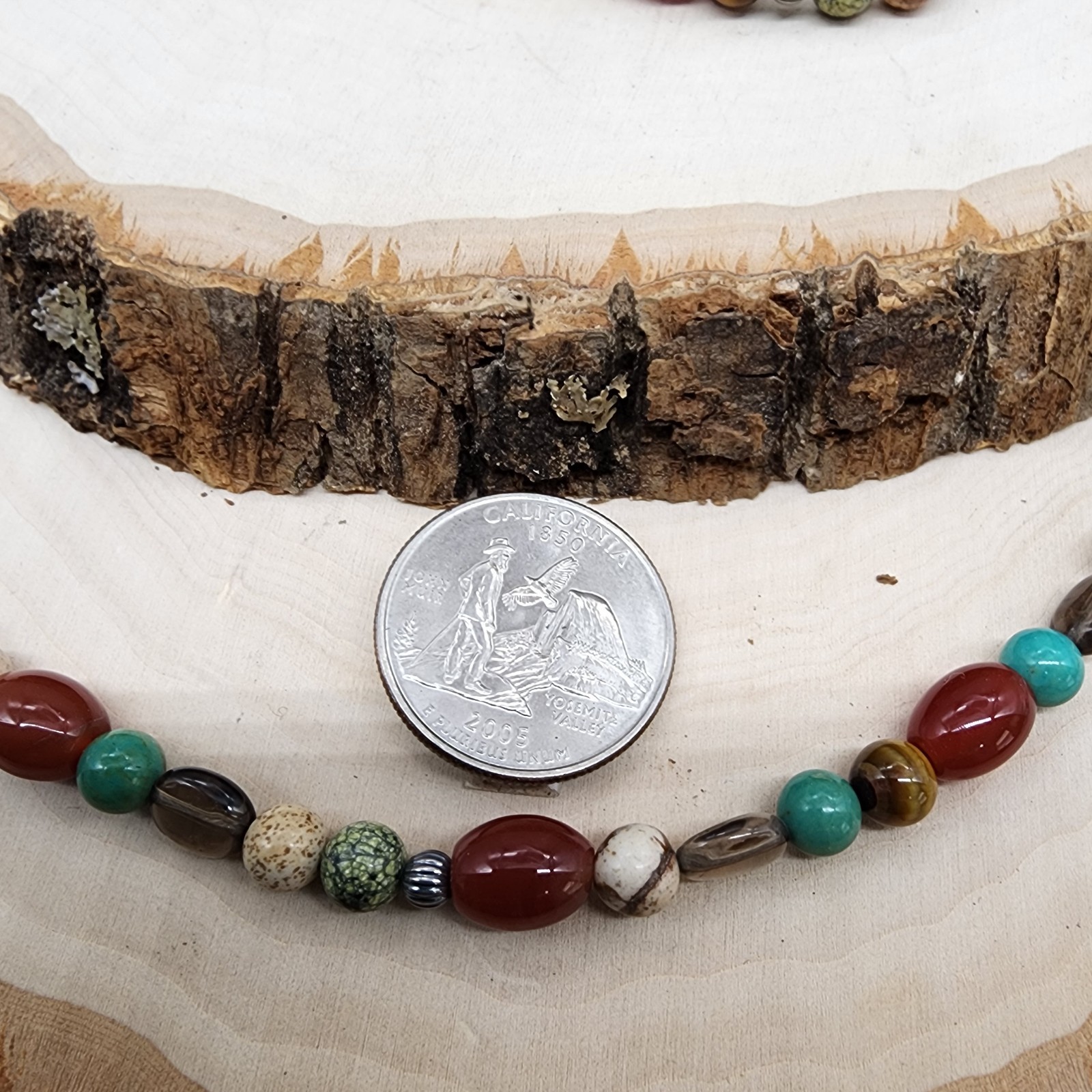 Carolyn Pollack 925 Sterling Multicolor Stones Beaded Necklace 26″ – 52g