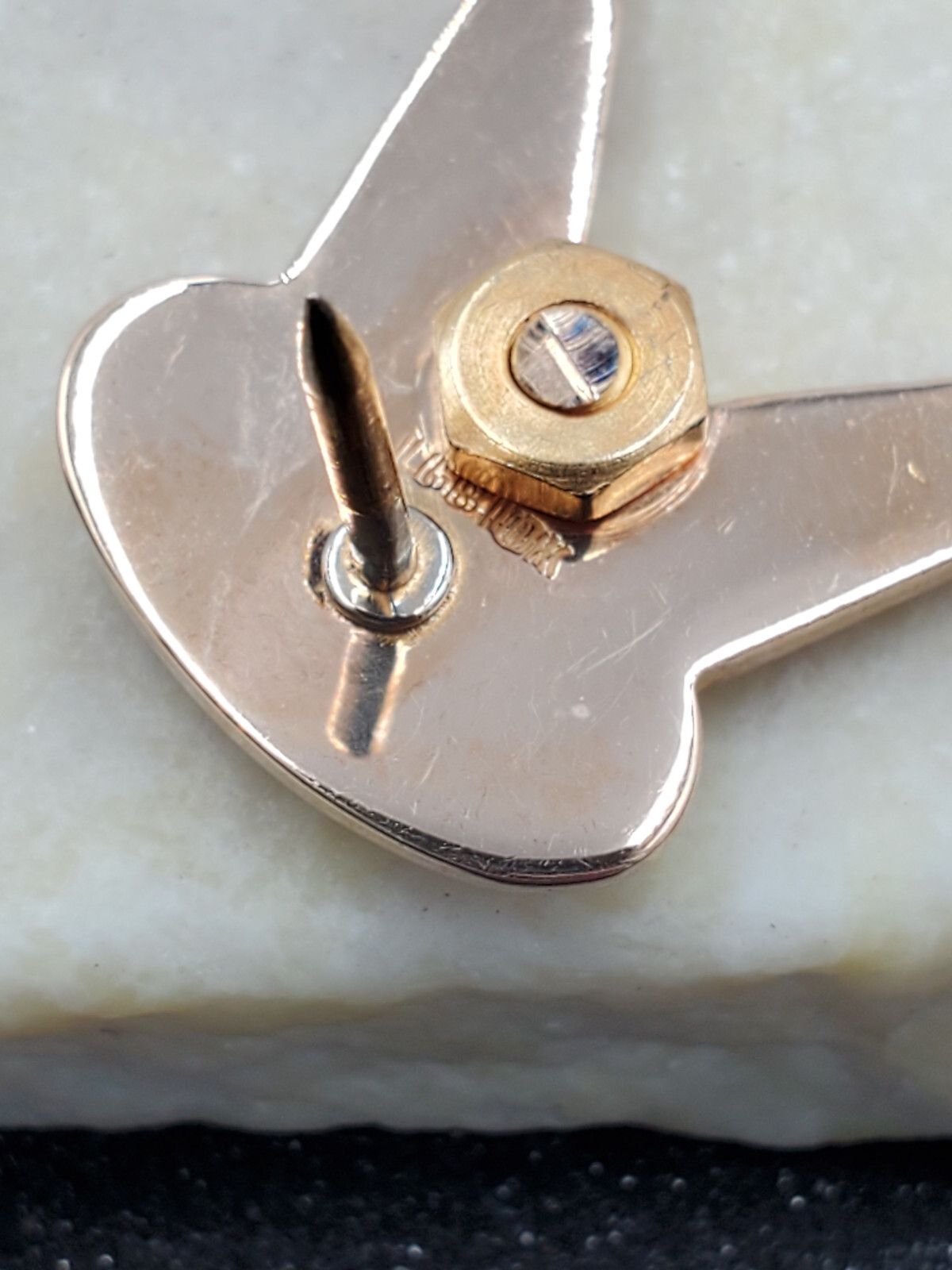 10k Real Yellow Gold Vintage Idaho 17 Years Safe Pilot Award Aviation Lapel Pin