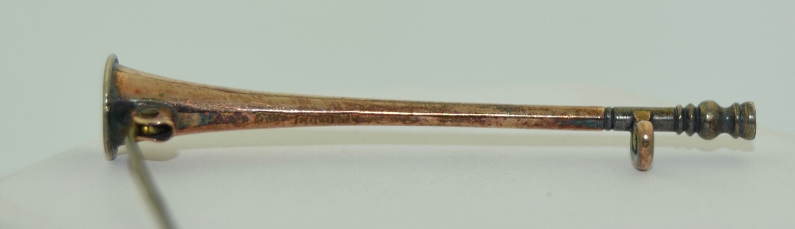 Victorian 9 Karat Rose Gold French Horn Brooch Pin