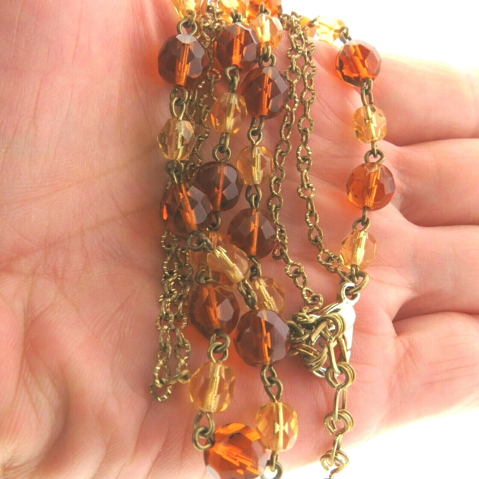 Vintage Glass Bead Necklace 8 mm 17.5 Inch