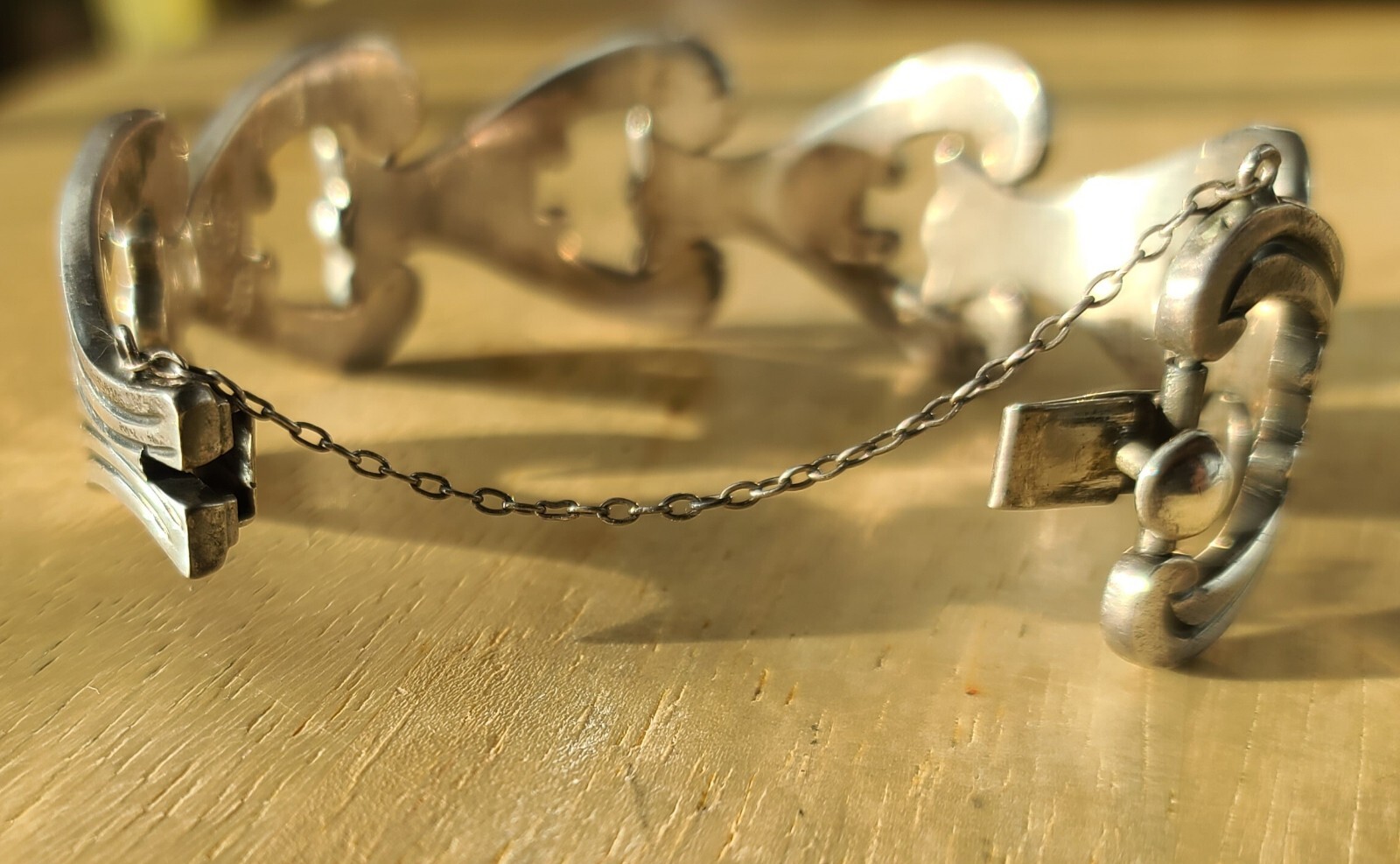VTG Taxco MEX Sterling 925 Solid Silver 6.5″-6.75″ Chain Bracelet 76 Grams