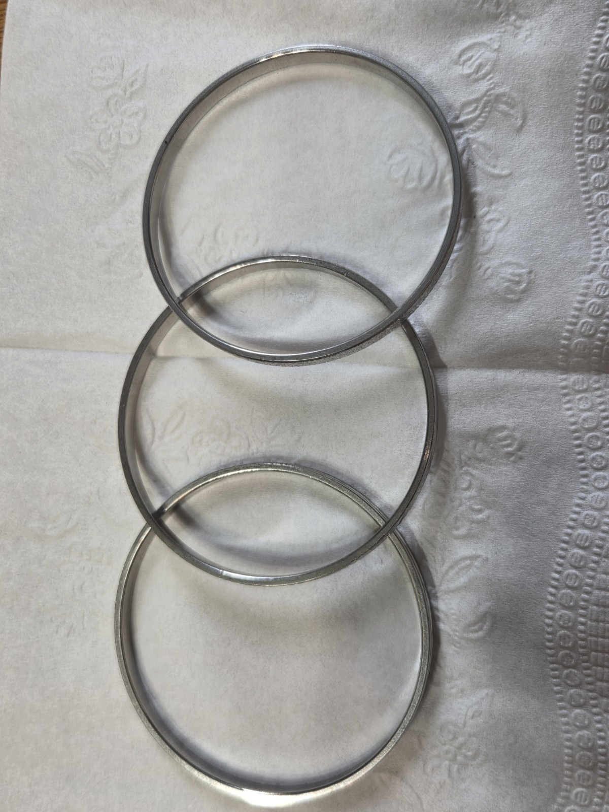 Vintage MONET Bright Silver Tone Bangle Bracelet Signed 2 3/8 diameter