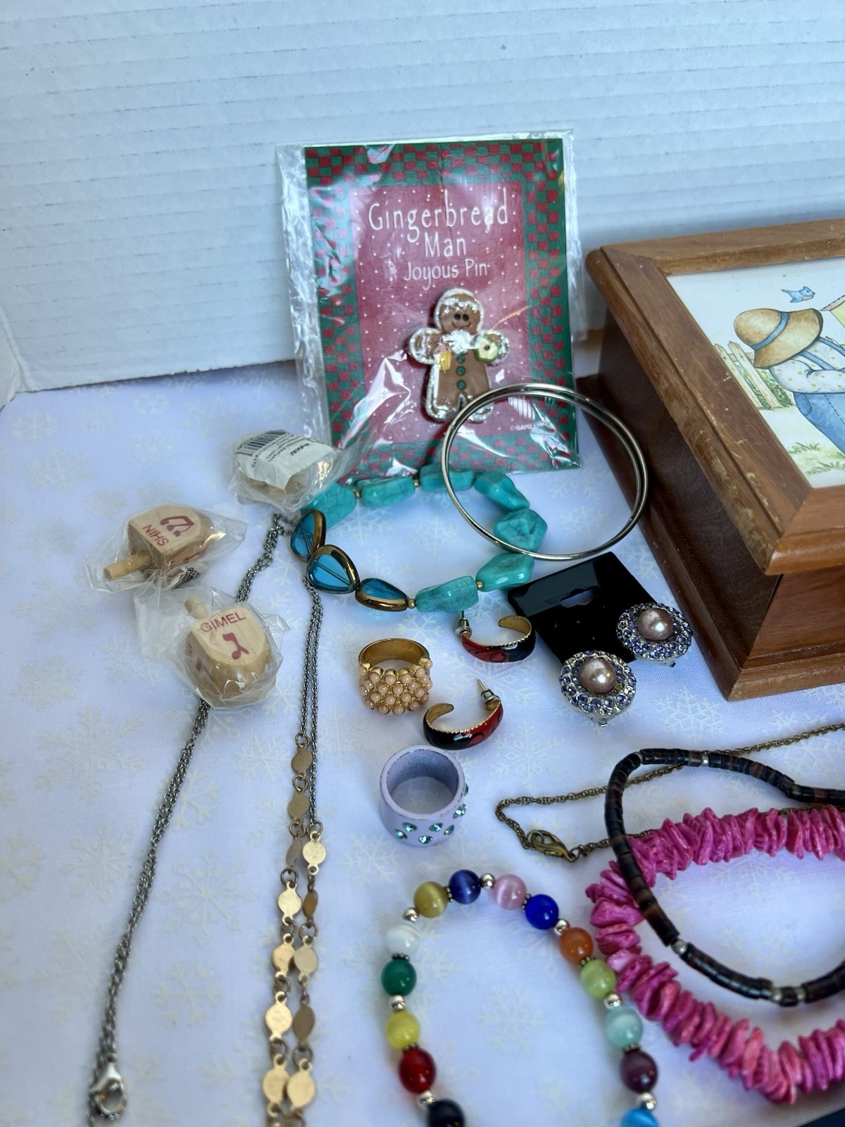 Jewelry Box With Jewelry Lot 1lb 8oz Vtg Ceramic Wood Box Jewelry & More!