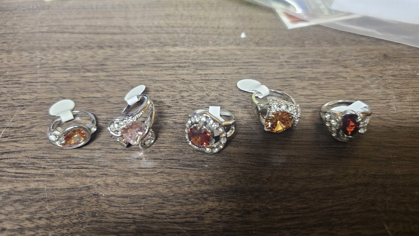 Big Vintage Costume Jewelry Lot 5 Ring Designer Fashion Size 7.5 50s 60s 70s 80s