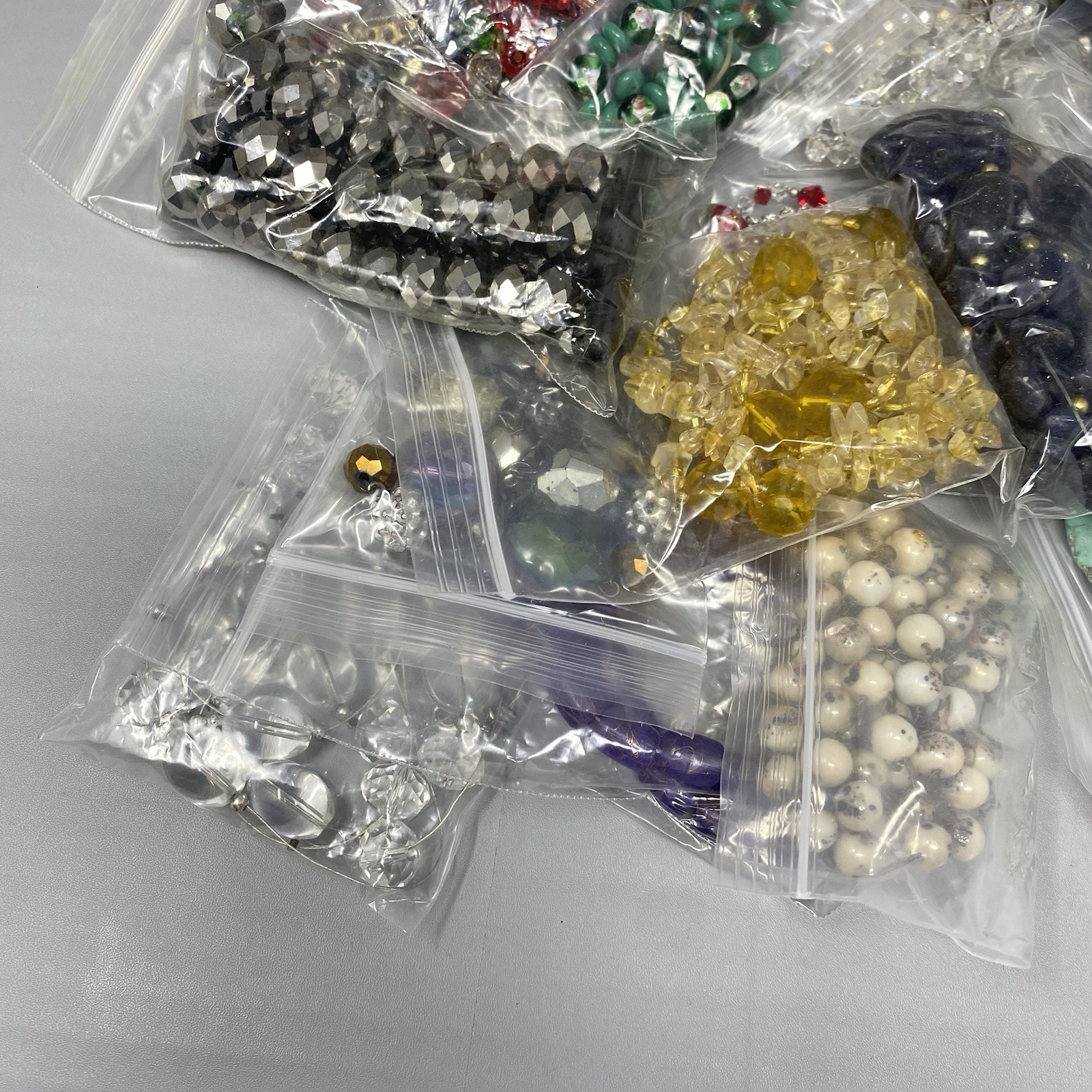 Glass & Stone Bead Jewelry Craft Repair Lot 2.9 lbs Multicolor Assorted Shapes