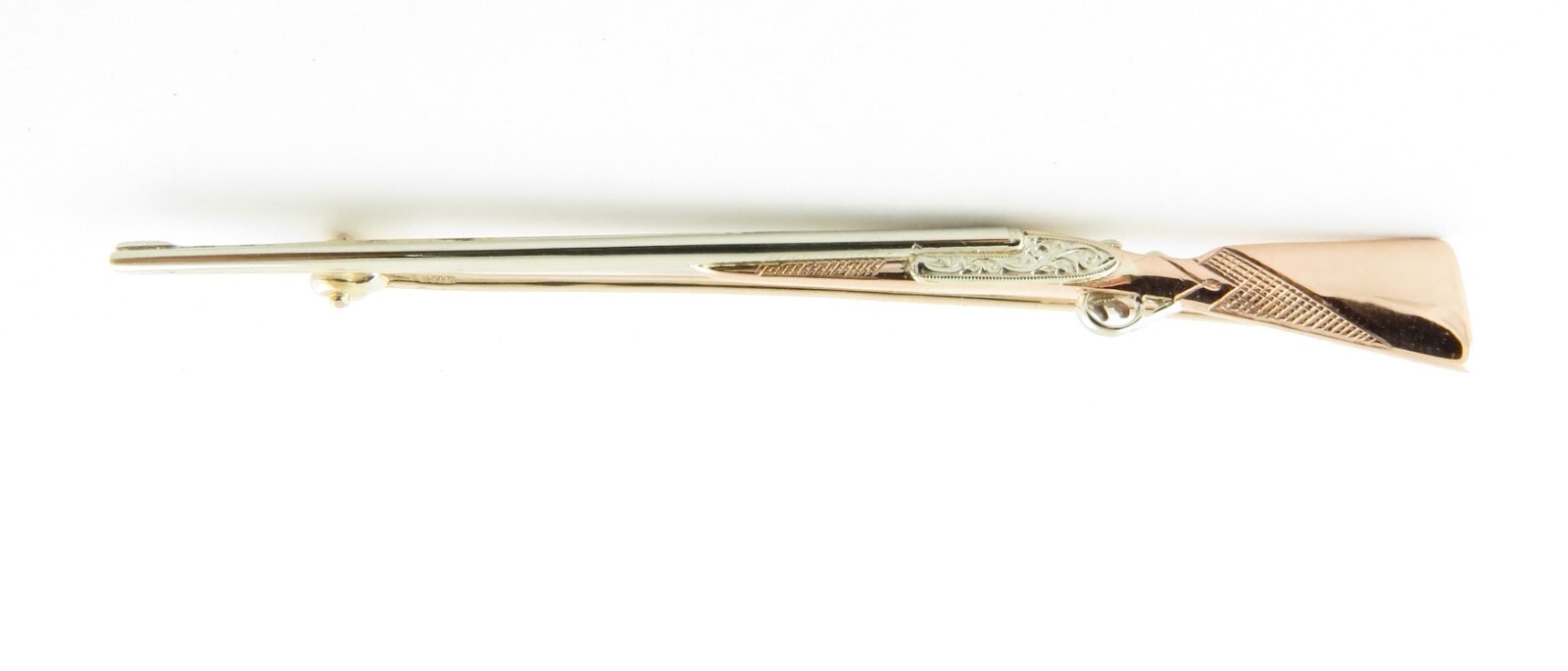 Vintage 9 Karat Tricolor Gold Rifle Pendant/Brooch #4338