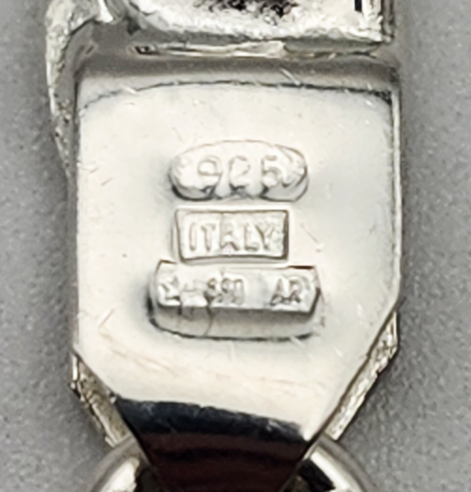 Arezzo, Italy Vintage Sterling Silver Mariner Chain ID Bracelet 8.25″