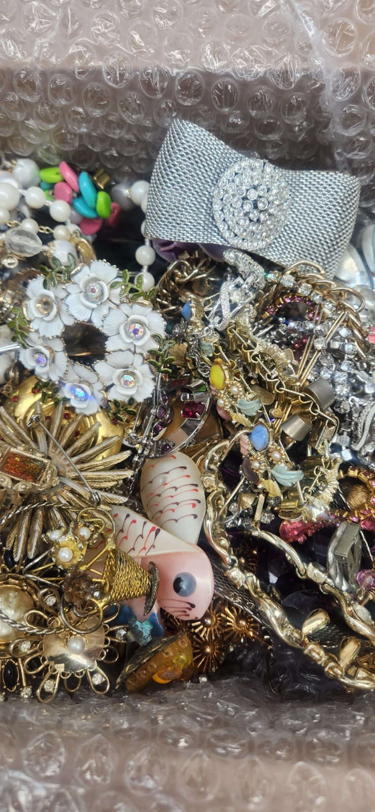 8lbs True Vintage Jewelry Lot Signed Unsigned Repair Wear