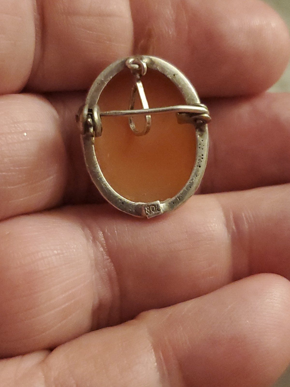 Antique 800 Silver Cameo Pin Or Pendant