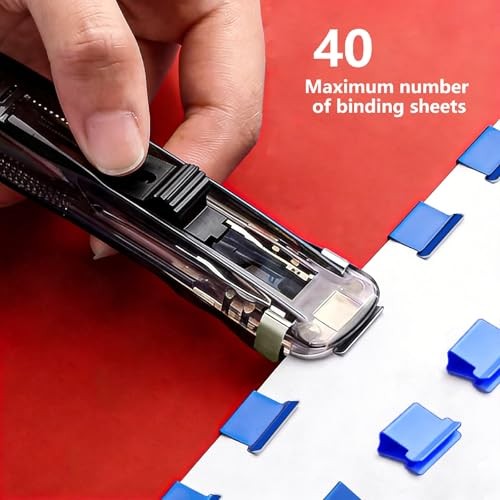 Reusable Portable Binder Clip Stapler Set (2-Pack) — 40-Sheet Capacity,